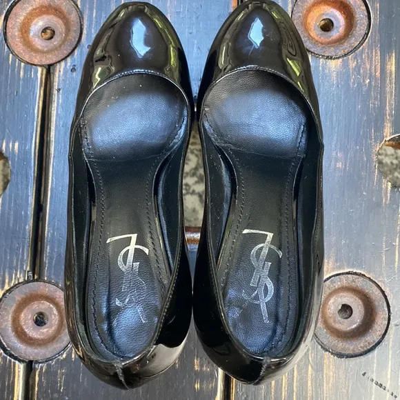 YSL Yves Saint Laurent Tribtoo Patent Leather Platform Heels in Size 37.5