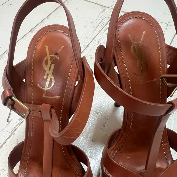 Yves Saint Lauren Leather Platform Sandal, excellent condition!
