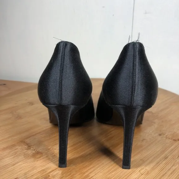Yves Saint Laurent YSL Heels Womens 8.5 M Black Pointed Toe Shoes Retro Career
