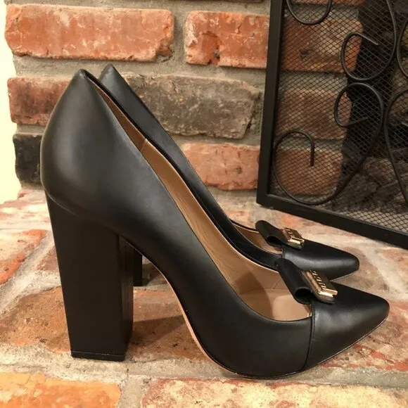 Zac Posen Black Leather Pumps Size 40.5 US 9.5-10 New READ