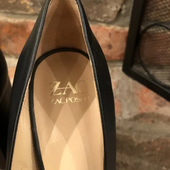 Zac Posen Black Leather Pumps Size 40.5 US 9.5-10 New READ