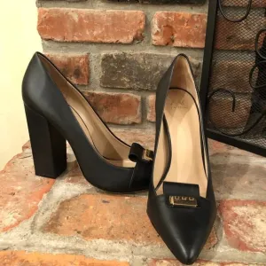 Zac Posen Black Leather Pumps Size 40.5 US 9.5-10 New READ