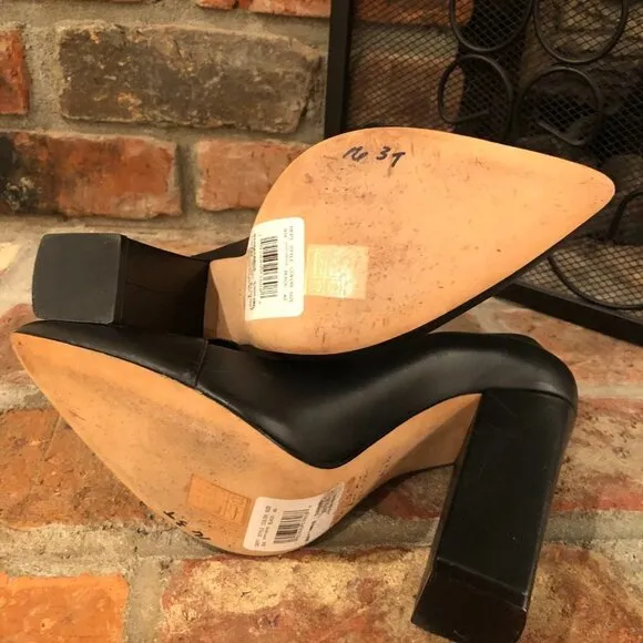 Zac Posen Black Leather Pumps Size 40.5 US 9.5-10 New READ