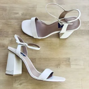 ZAC ZAC POSEN Womens Cream Vitex Open Toe Block Heel Buckle Strap Sandals 9 M