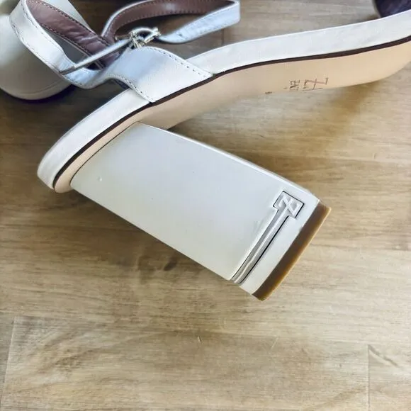 ZAC ZAC POSEN Womens Cream Vitex Open Toe Block Heel Buckle Strap Sandals 9 M