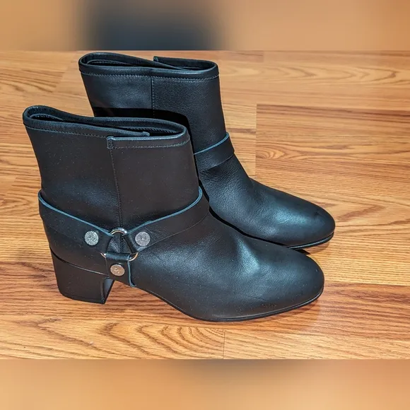 ZADIG &amp; VOLTAIRE Leather Block Heel Ankle Boots
