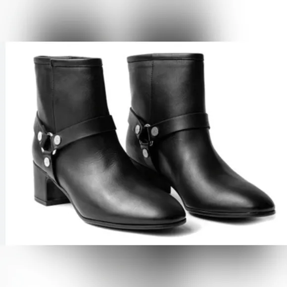 ZADIG &amp; VOLTAIRE Leather Block Heel Ankle Boots