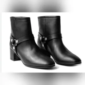 ZADIG &amp; VOLTAIRE Leather Block Heel Ankle Boots