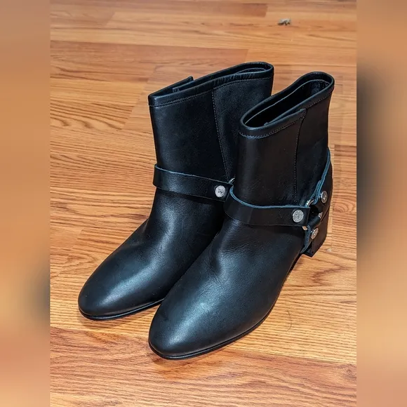ZADIG &amp; VOLTAIRE Leather Block Heel Ankle Boots