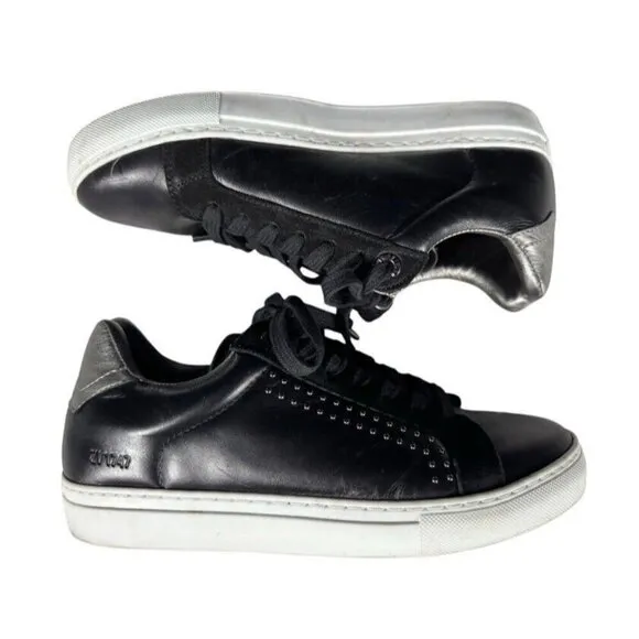 Zadig &amp; Voltaire Women's Sz 37 (6.5) ZV1747 Black Leather Studded Sneakers