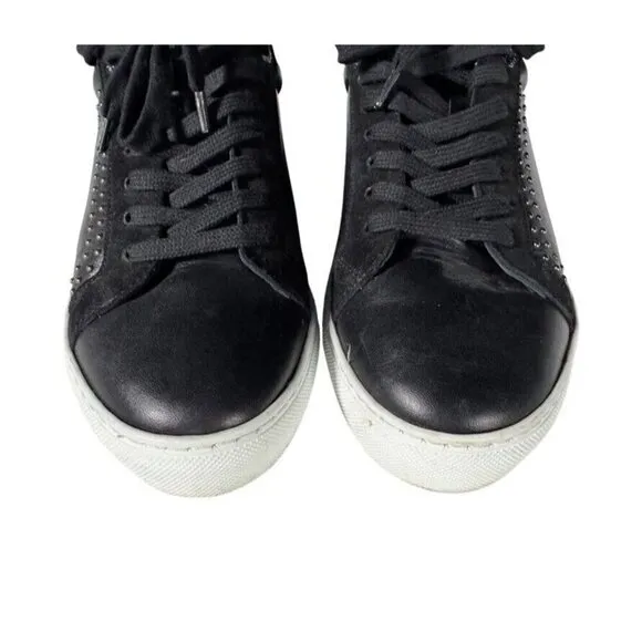 Zadig &amp; Voltaire Women's Sz 37 (6.5) ZV1747 Black Leather Studded Sneakers