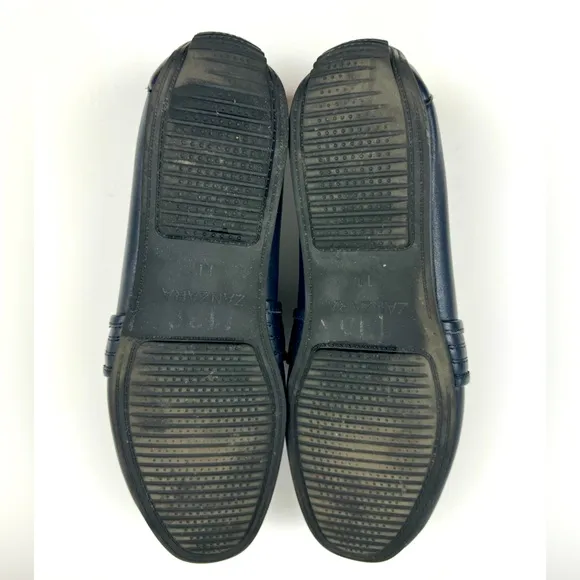 Zanzara Men's Van Eyck Blue Soft Leather‎ Loafers Shoes Size 11