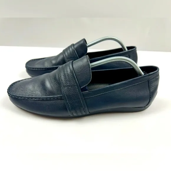 Zanzara Men's Van Eyck Blue Soft Leather‎ Loafers Shoes Size 11