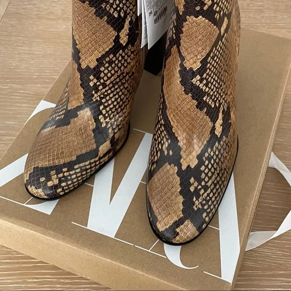 ZARA ANIMAL PRINT LEATHER BOOTS