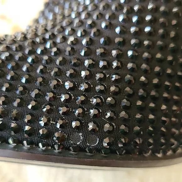 ZARA BLACK GLAM RHINESTONE HEELED ANKLE BOOTS SIZE 6 1/2