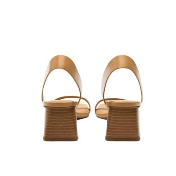Zara Block Heel Leather Sandals