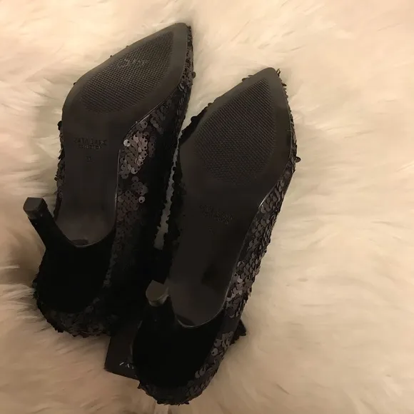 Zara Botin black sequin embelished sock ankle boot