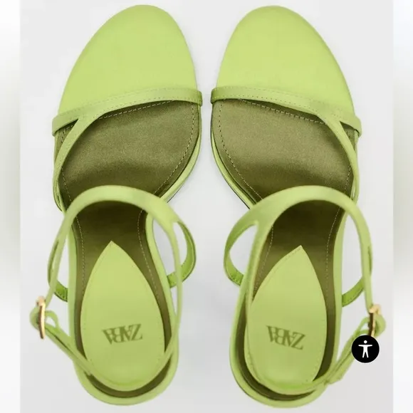 🖤Zara Elegant Lime Green Stiletto Sandals