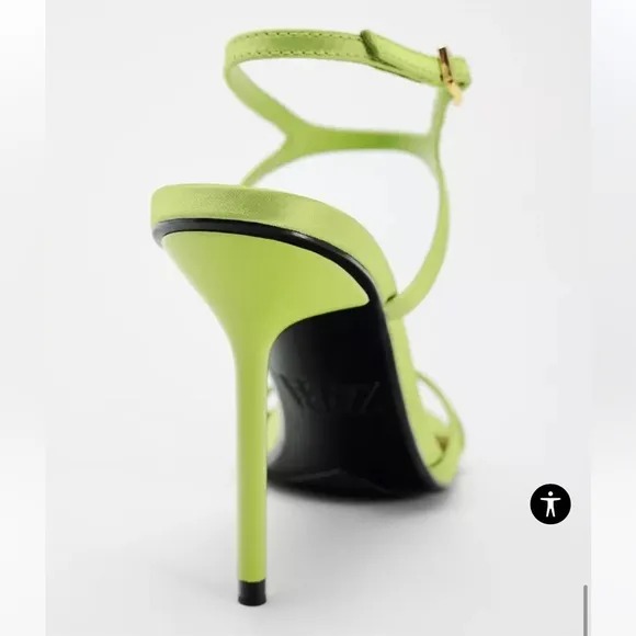🖤Zara Elegant Lime Green Stiletto Sandals