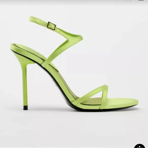 🖤Zara Elegant Lime Green Stiletto Sandals