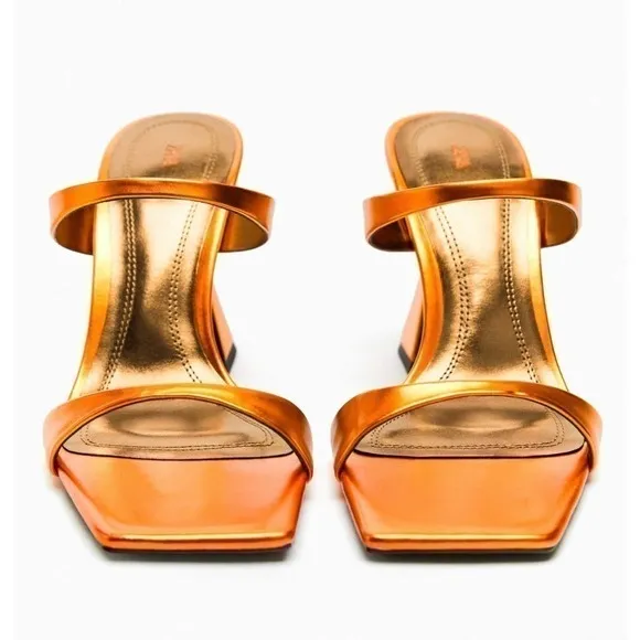 ZARA Heeled Metallic Sandals 1323/110