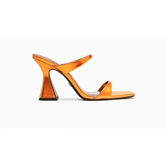 ZARA Heeled Metallic Sandals 1323/110