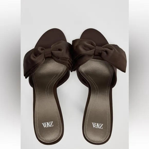 ZARA HEELED SANDALS WITH BOW