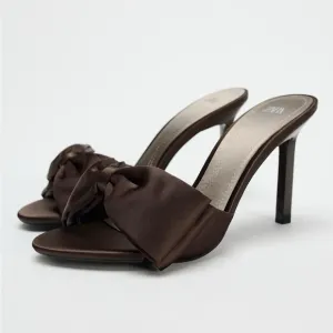 ZARA HEELED SANDALS WITH BOW