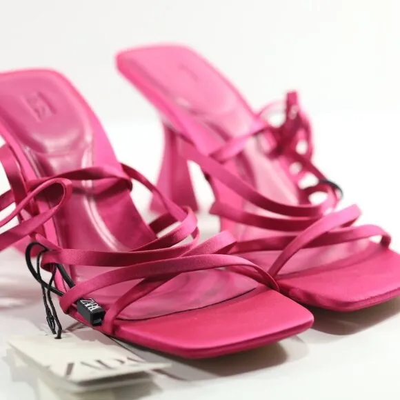 ZARA LACE UP HIGH HEEL SANDALS 6.5 NWT