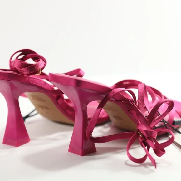 ZARA LACE UP HIGH HEEL SANDALS 6.5 NWT