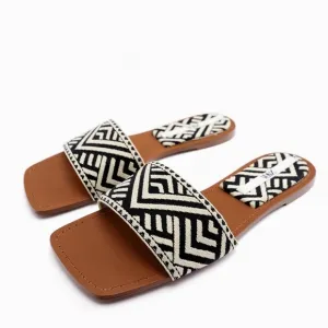 Zara LOW HEEL FABRIC SANDALS size 39