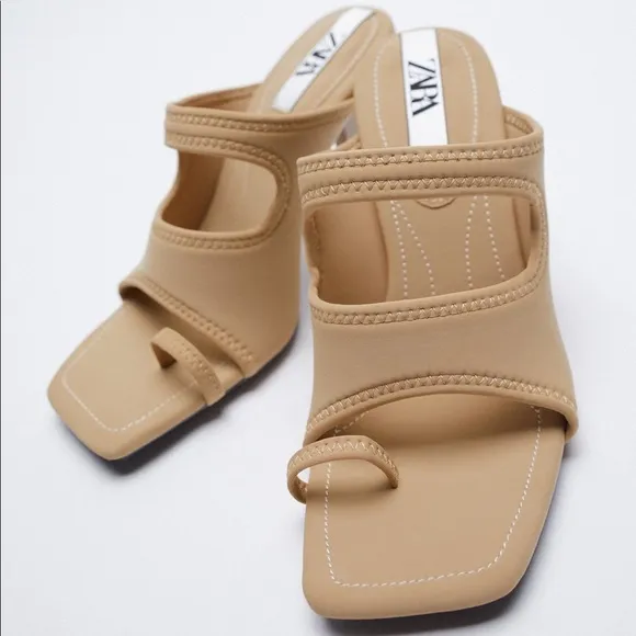ZARA NEOPRENE HIGH-HEEL SANDALS