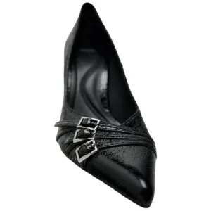 ZARA NEW WOMAN HIGH-HEEL SHOES WITH BUCKLED STRAPS BLACK SIZE 9.5