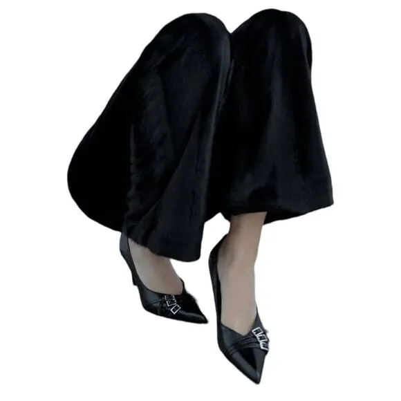 ZARA NEW WOMAN HIGH-HEEL SHOES WITH BUCKLED STRAPS BLACK SIZE 9.5