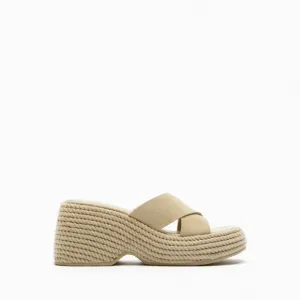 Zara NWT suede wedge sandals