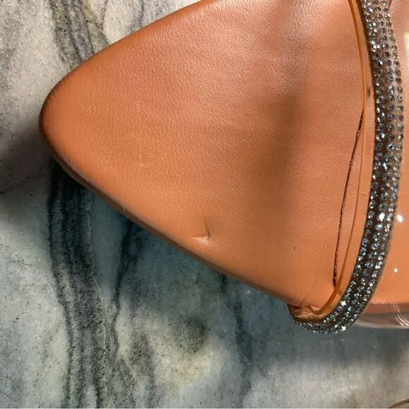 ZARA NWT RHINESTONE VINYL HIGH HEEL SANDALS