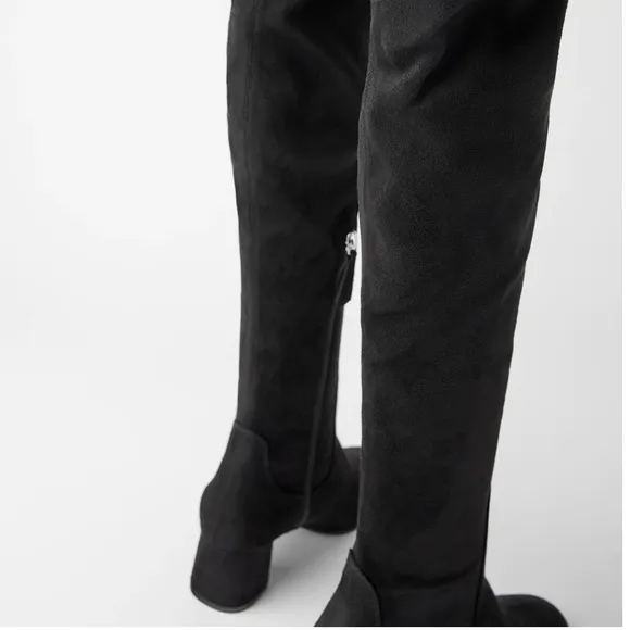 ZARA OVER-THE-KNEE BLOCK-HEEL BOOTS SZ 10
