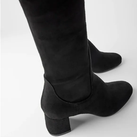 ZARA OVER-THE-KNEE BLOCK-HEEL BOOTS SZ 10