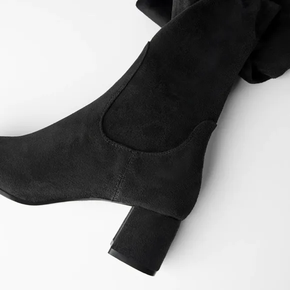 ZARA OVER-THE-KNEE BLOCK-HEEL BOOTS SZ 10