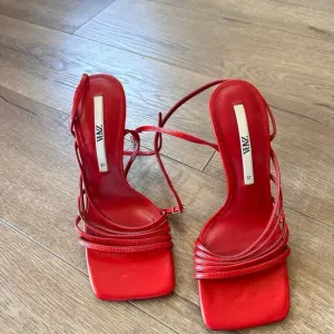 Zara red heel sandals