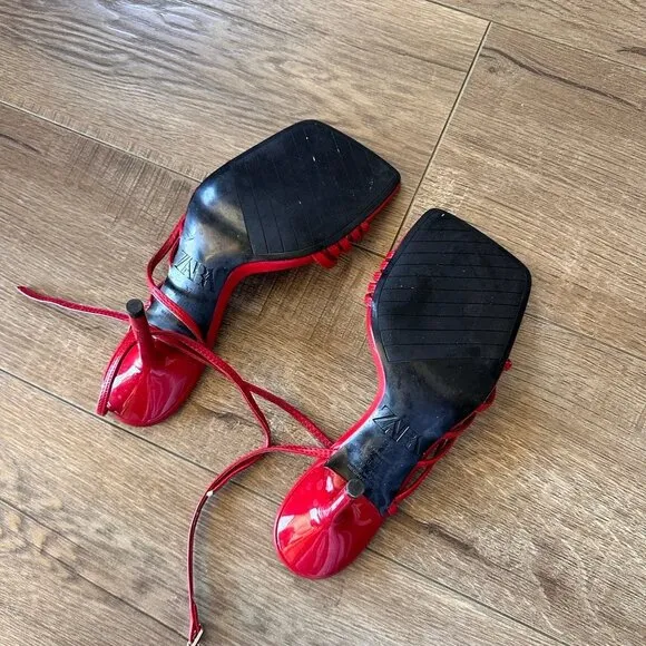 Zara red heel sandals