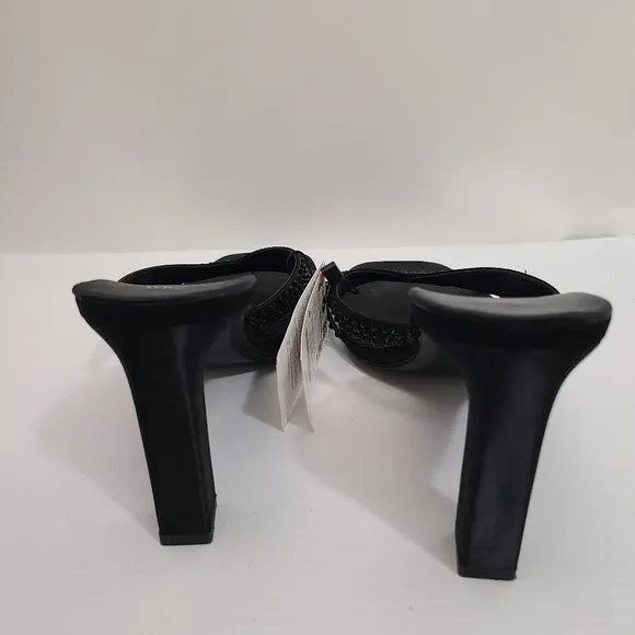 ZARA SATIN EFFECT RHINESTONE HEELED SANDALS BLACK SIZE 9 | 1815/110/800