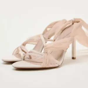 ZARA TULLE HEEL SANDALS