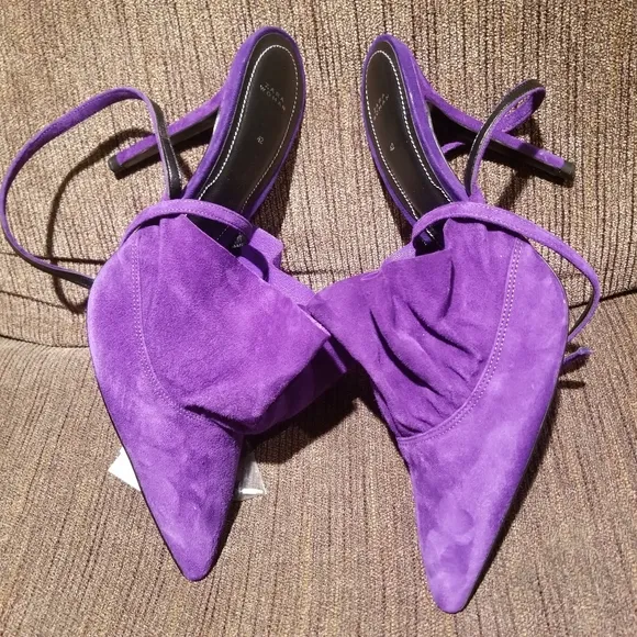 Zara Women's Shoes Heels Leather Color Purple Size US 11