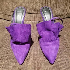 Zara Women's Shoes Heels Leather Color Purple Size US 11