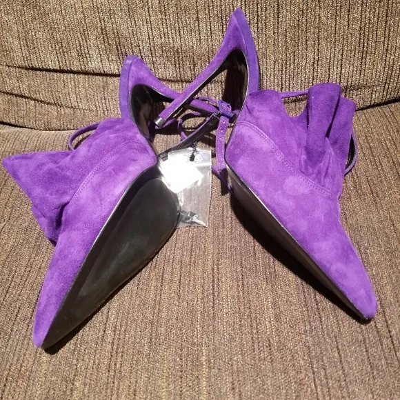 Zara Women's Shoes Heels Leather Color Purple Size US 11