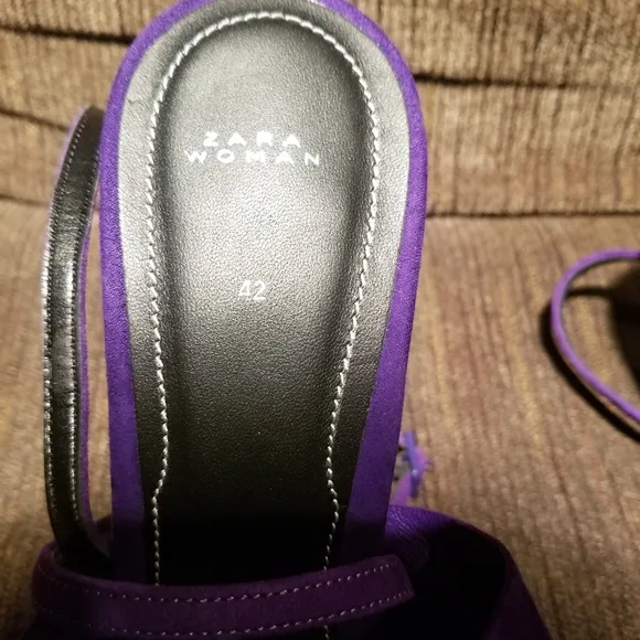 Zara Women's Shoes Heels Leather Color Purple Size US 11