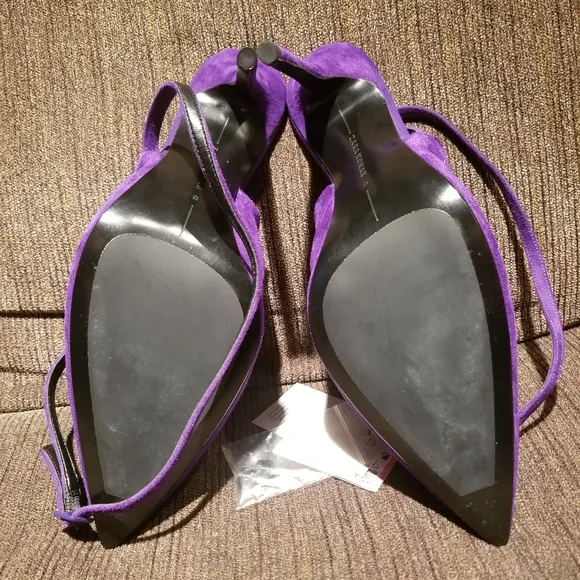 Zara Women's Shoes Heels Leather Color Purple Size US 11