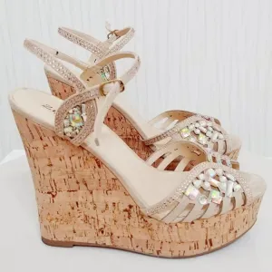 Zigi Soho Rhinestone Platform Wedge Shoes Size 9